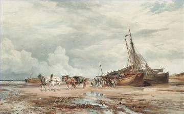 Descarga de los barcos 2 Paisaje de Samuel Bough Pinturas al óleo